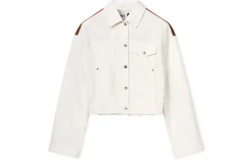 LOEWE Palm Cropped Denim Jacket 'White'