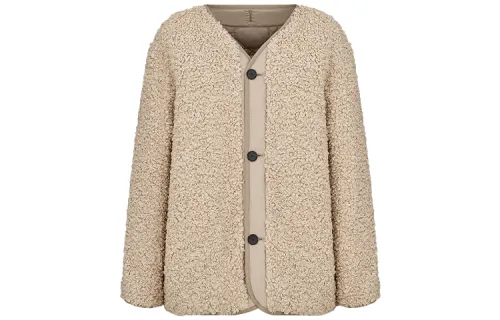 DIOR Quarterly New Products Cropped Coats Women's Umber Collarless Moderate