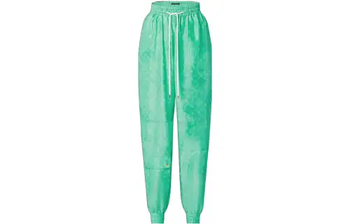 LOUIS VUITTON New Quarterly Products Of LV Casual Pants Women's Green Moderate Cuffed Pants