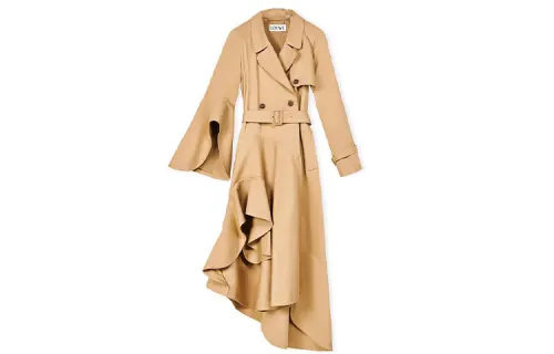 LOEWE Trench Coats Women's Beige Lapel Moderate