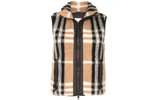 Burberry Vests Women's Khaki Lapel Moderate Other