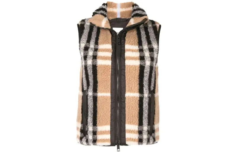Burberry Vests Women's Khaki Lapel Moderate Other