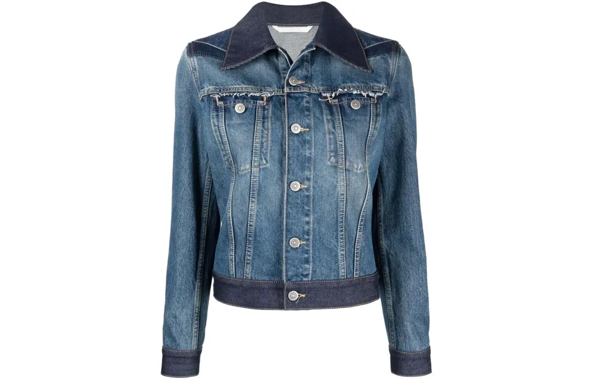 Maison Margiela Denim Jackets Women's Blue Lapel Moderate Straight Fit