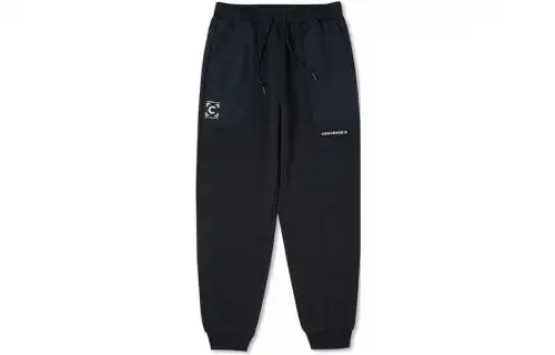 Converse Patchwork Retro Sports Fleece Lined Lace Up Elastic Cuff Knitted Sweatpants Women's