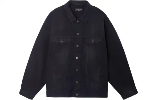 Balenciaga Political Campaign Oversized Denim Jacket Black