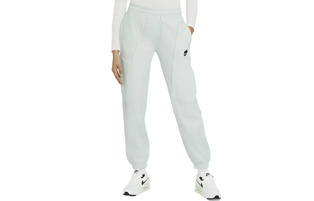 Nike Knitted Sweatpants Women's Green Moderate Straight Fit Pants