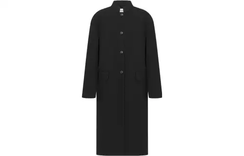 DIOR Coats Women's Black Lapel Moderate