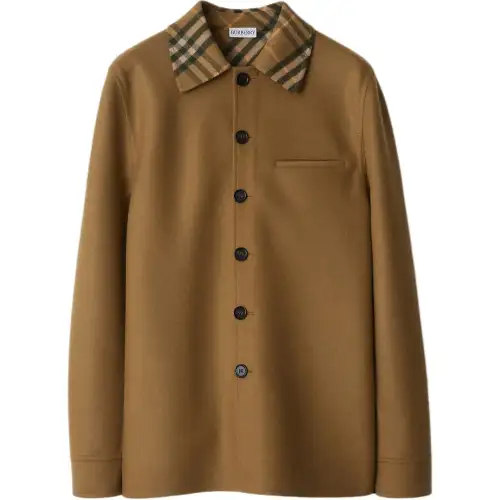 Burberry\tCollared Button-Up Jacket