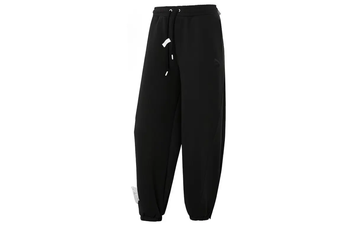 PUMA CNY Knitted Sweatpants Women's Black Moderate Cuffed Pants
