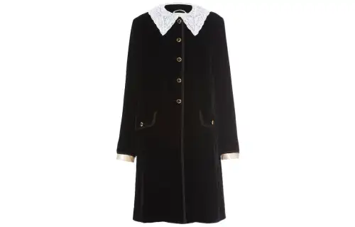 MIU MIU Velvet Jackets Women's Black Lapel Moderate