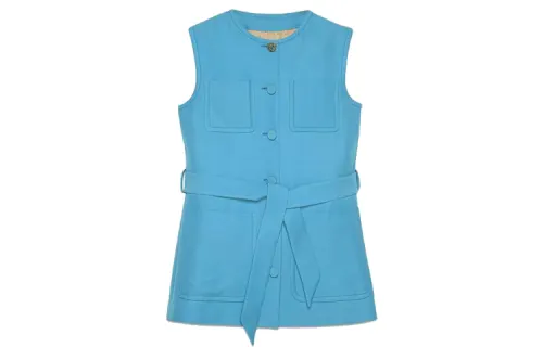 GUCCI Vests Women's Light Blue Crew Neck Moderate Other