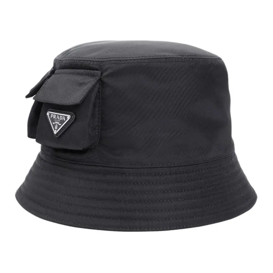 PRADA Polyamide, Metal Bucket Hats Unisex Black