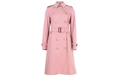 Burberry Trench Coats Women's Pink Lapel Moderate