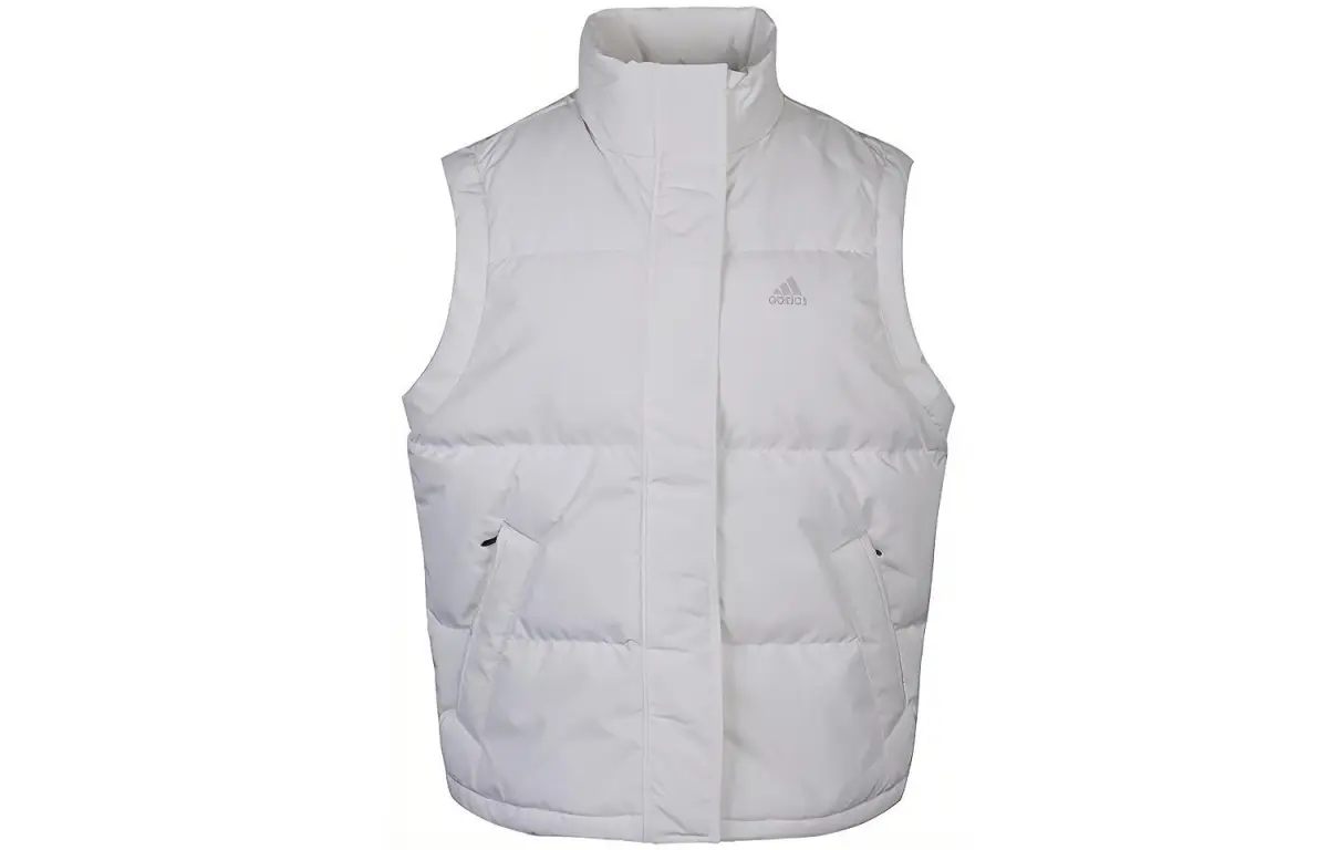 Adidas Down Vests Women's White Stand Collar Moderate