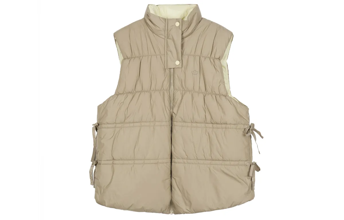 Adidas Vests Women's Brown Stand Collar Moderate Nipped-in Waist