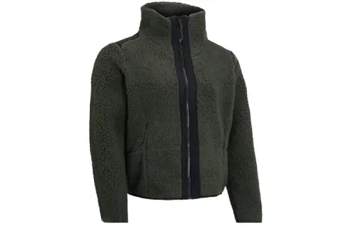 Under Armour Velvet Jackets Women's Green Stand Collar Moderate