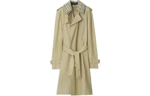 Burberry Detachable-collar Leather Trench Coat