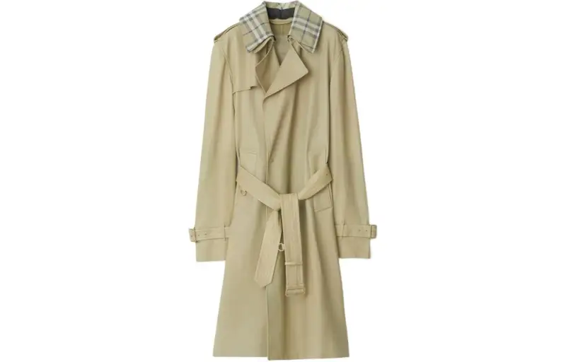 Burberry Detachable-collar Leather Trench Coat