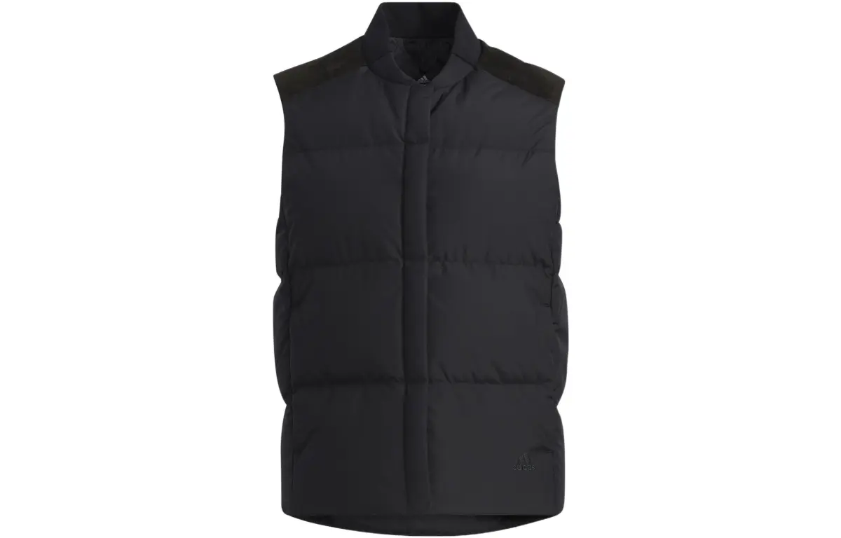 Adidas Vests Women's Black Crew Neck Moderate Straight Fit