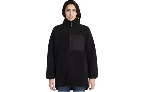 Timberland Velvet Jackets Women's Black Stand Collar