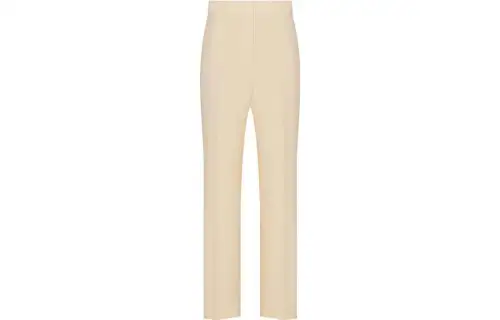 DIOR Ecru Wool And Silk Casual Pants Women's Beige