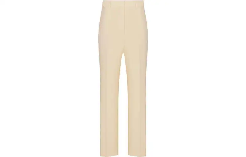 DIOR Ecru Wool And Silk Casual Pants Women's Beige