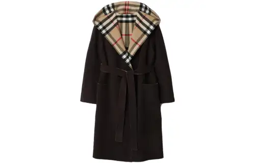 Burberry Coats Women's Black Hooded Moderate Straight Fit