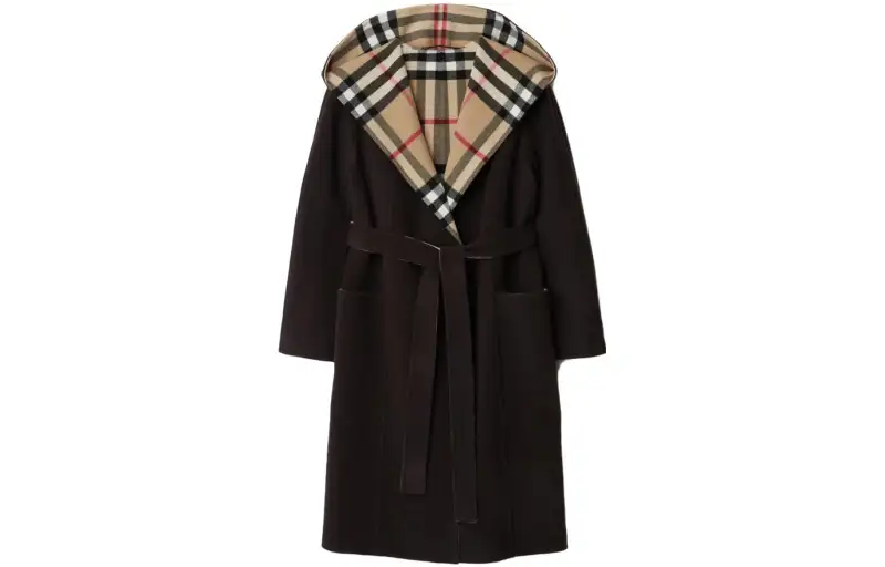 Burberry Coats Women's Black Hooded Moderate Straight Fit