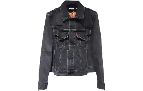Vetements Denim Jackets Women's Black Lapel Moderate Other