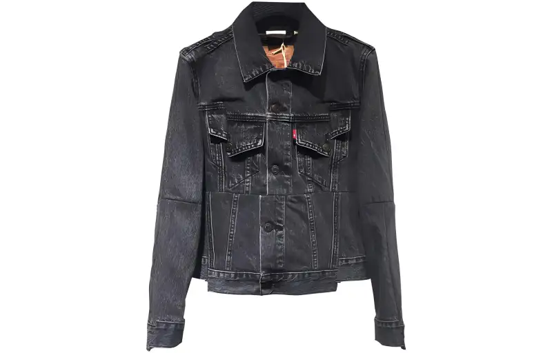 Vetements Denim Jackets Women's Black Lapel Moderate Other