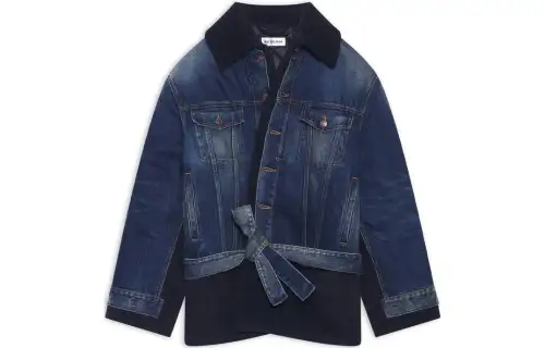 Balenciaga FW22 Cropped Coat Loose Fit Women's Blue