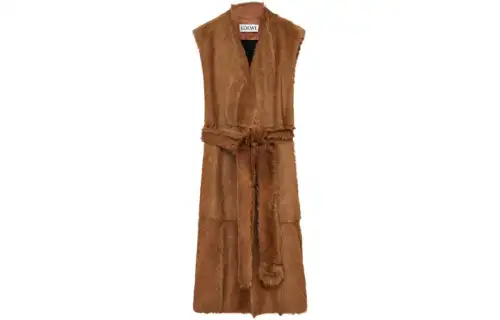LOEWE Vests Women's Brown V Neck Moderate Other