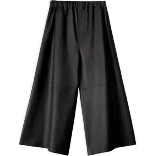 LOEWE Casual Pants Women's Black Moderate Wide Leg Pants