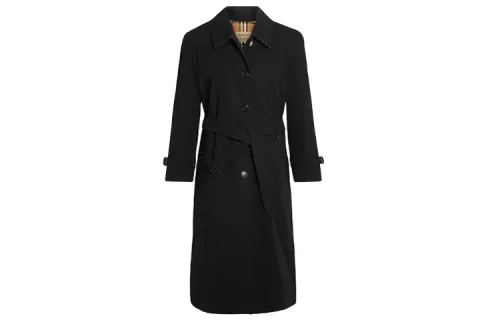 Burberry Trench Coats Women's Black Lapel Moderate