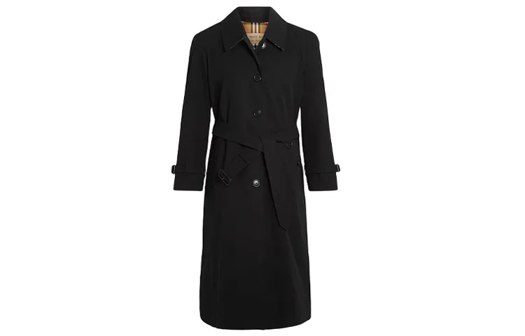 Burberry Trench Coats Women's Black Lapel Moderate