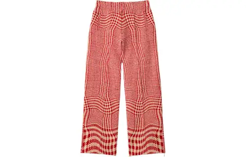 Burberry Warped Houndstooth Nylon Blend Track Pants Casual Pants Women's Pink
