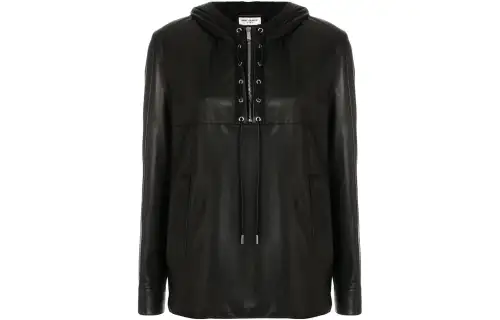 Saint Laurent 2017 hooded leather hoodie