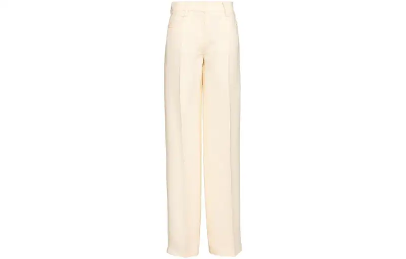 PRADA Casual Pants Women's Ivory Moderate Straight Fit Pants
