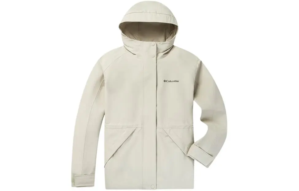 Columbia Hiking Waterproof, Windproof, Lightweight Windbreaker Jacket Women's Light Gray