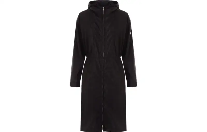 PRADA Trench Coats Women's Black Hooded Moderate Other