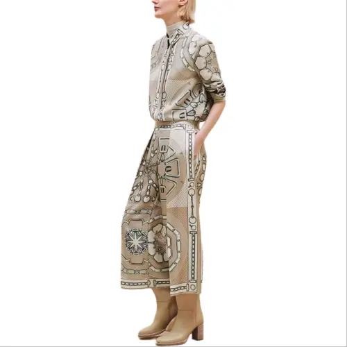 HERMES FW24 Casual Pants Women's Beige