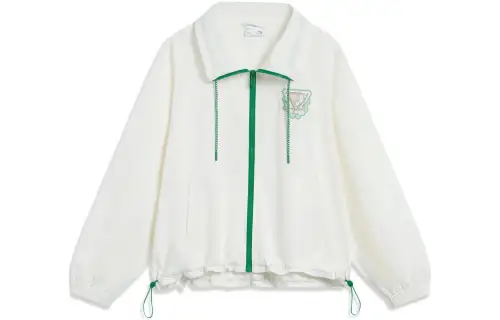Li Ning China Culture Collection Trench Coats Women's Ivory Lapel Moderate