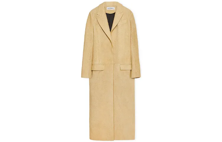 LOEWE Leather Jackets Women's Beige Yellow Lapel Moderate Other