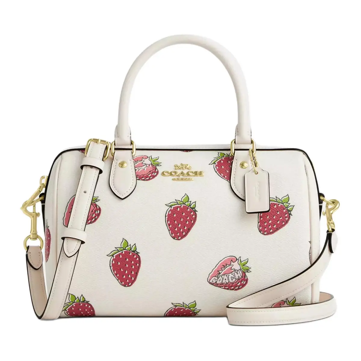 COACH Rowan Canvas One Shoulder Handbag Medium Women's White