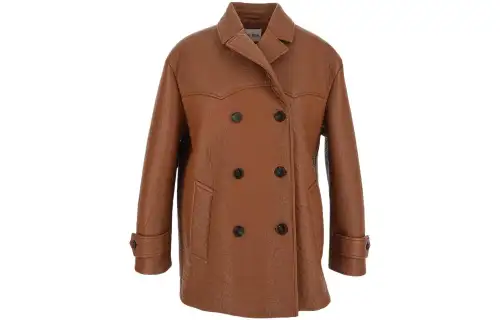 MIU MIU FW23 Leather Jacket Women's Brown