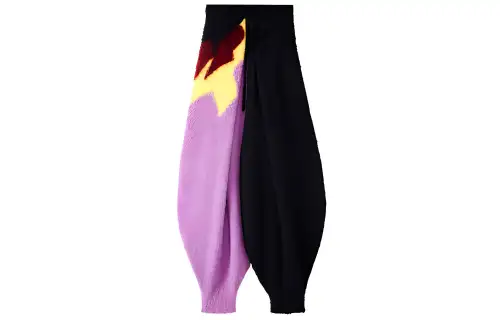 LOEWE Casual Pants Women's Black Purple Moderate Cuffed Pants