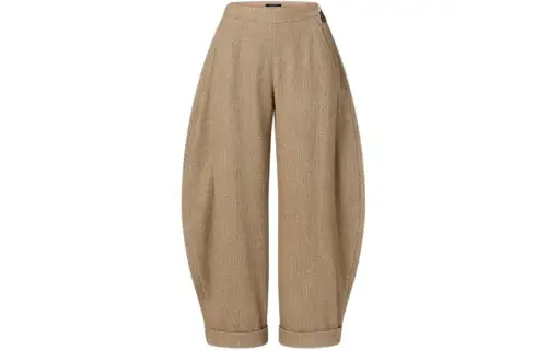 LOUIS VUITTON Herringbone Balloon Pants Casual Pants Women's Khaki