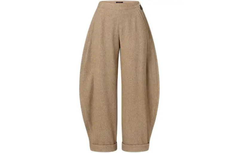 LOUIS VUITTON Herringbone Balloon Pants Casual Pants Women's Khaki