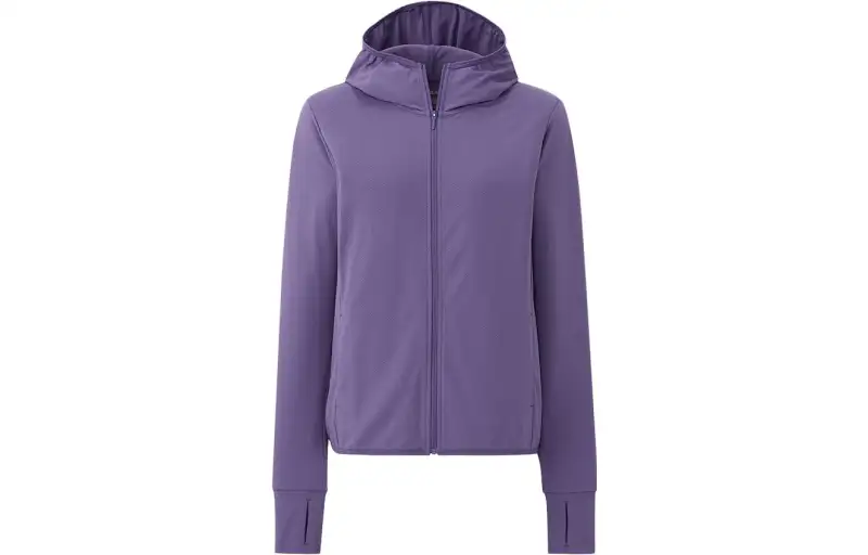 UNIQLO Sun Protection Clothing Women's Purple Hooded Moderate Straight Fit