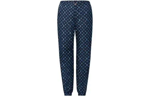LOUIS VUITTON FW22 Knitted Sweatpants Women's Navy Blue